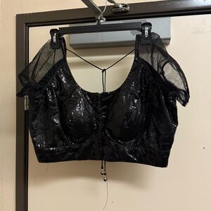 Black Sequin Top size L